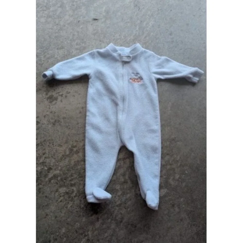 Vintage Tigger Disney Blue One Piece Fleece Footed Pajamas 3-6 Months